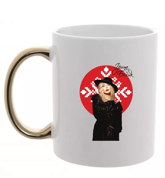 Чашка с цветной ручкой Ірина Білик орнамент Золото фото