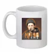 Чашка керамічна Тарас Шевченко з цигаркою Білий фото