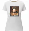 Жіноча преміум футболка Тарас Шевченко з цигаркою Білий фото