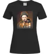 Жіноча футболка Тарас Шевченко з цигаркою Чорний Жіноча футболка Тарас Шевченко з цигаркою Чорний фото