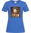 Жіноча футболка Тарас Шевченко з цигаркою Яскраво-синій Жіноча футболка Тарас Шевченко з цигаркою Яскраво-синій фото