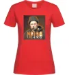 Жіноча футболка Тарас Шевченко з цигаркою Червоний Жіноча футболка Тарас Шевченко з цигаркою Червоний фото