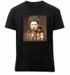 Мужская премиум футболка Тарас Шевченко з цигаркою Черный фото