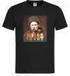 Чоловіча футболка Тарас Шевченко з цигаркою Чорний фото