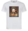 Чоловіча футболка Тарас Шевченко з цигаркою Білий фото