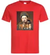 Чоловіча футболка Тарас Шевченко з цигаркою Червоний фото