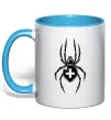 Чашка с цветной ручкой Павук-хрестовик Голубой фото