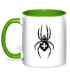 Чашка с цветной ручкой Павук-хрестовик Зеленый фото