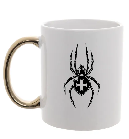 Чашка с цветной ручкой Павук-хрестовик Золото фото