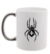 Чашка с цветной ручкой Павук-хрестовик Серебро фото