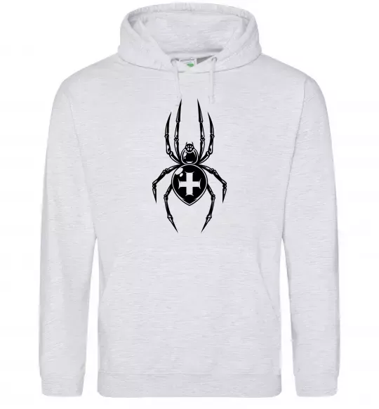 Жіноча толстовка (худі) Павук-хрестовик Сірий меланж фото