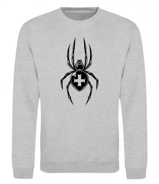 Свитшот Павук-хрестовик Серый меланж фото