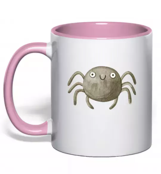 Чашка с цветной ручкой Павучок малюнок Нежно розовый фото