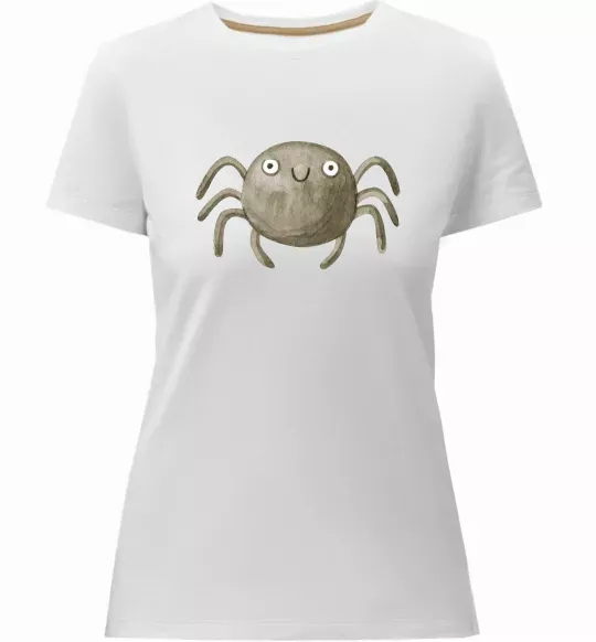 Женская премиум футболка Павучок малюнок Белый фото