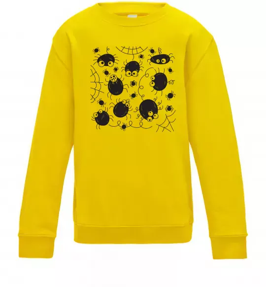 Дитячий світшот Павучки на павутинні Сонячно жовтий фото