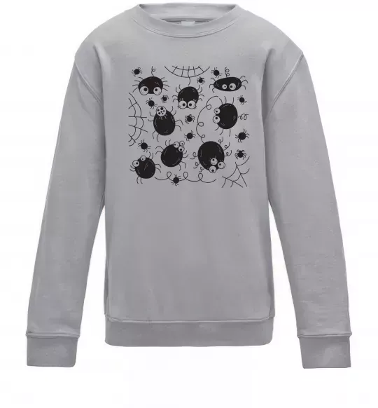 Дитячий світшот Павучки на павутинні Сірий меланж фото