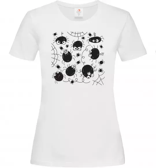 Женская футболка Павучки на павутинні Белый фото