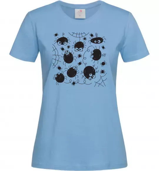 Женская футболка Павучки на павутинні Голубой фото