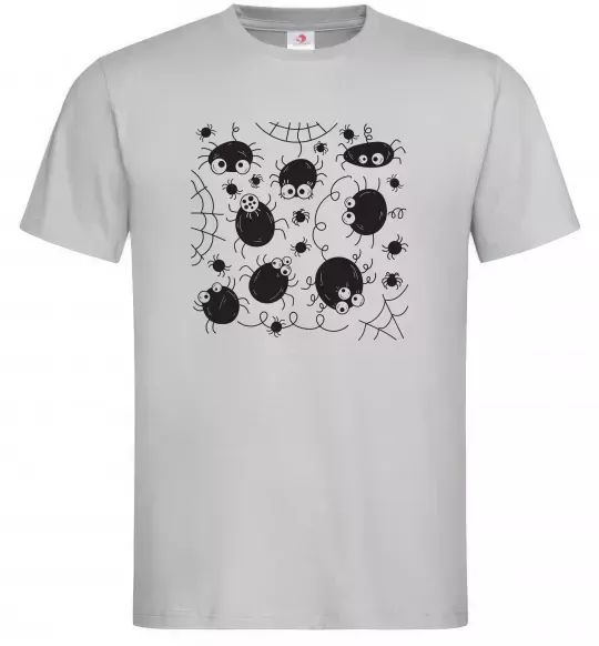 Чоловіча футболка Павучки на павутинні Сірий фото