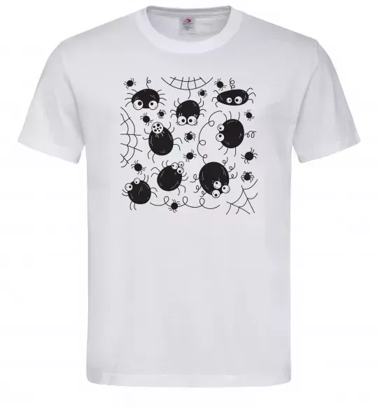 Чоловіча футболка Павучки на павутинні Білий фото