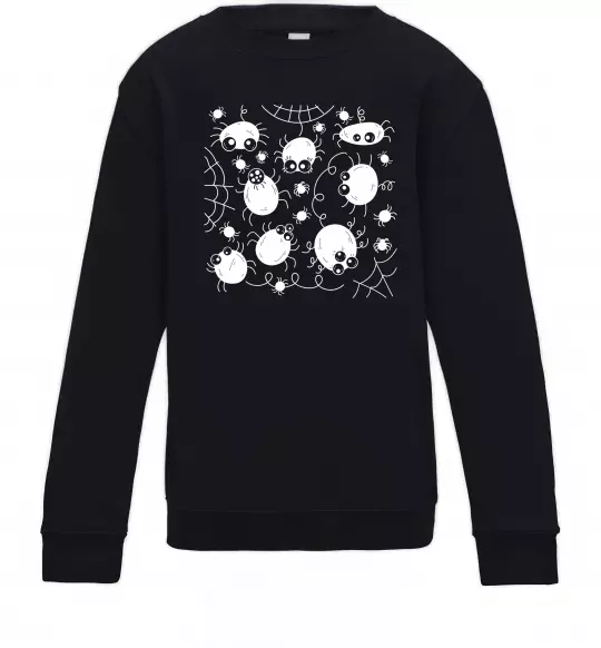 Дитячий світшот Павучки на павутинні Чорний фото