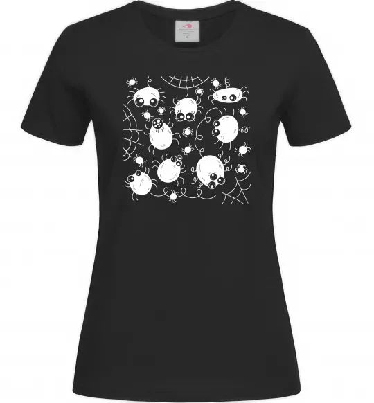 Женская футболка Павучки на павутинні Черный фото