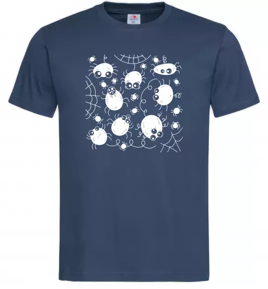 Чоловіча футболка Павучки на павутинні Темно-синій фото
