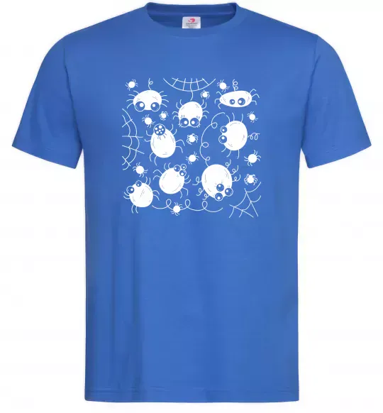 Чоловіча футболка Павучки на павутинні Яскраво-синій фото