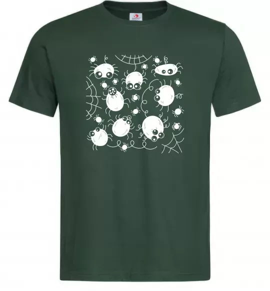 Чоловіча футболка Павучки на павутинні Темно-зелений фото