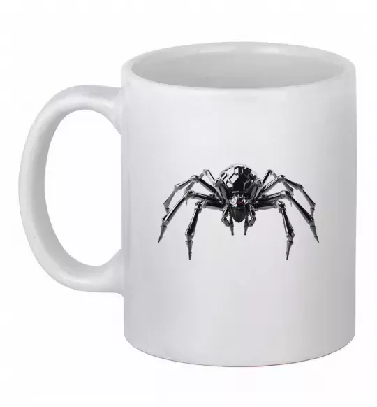 Чашка керамическая Павук робот Белый фото