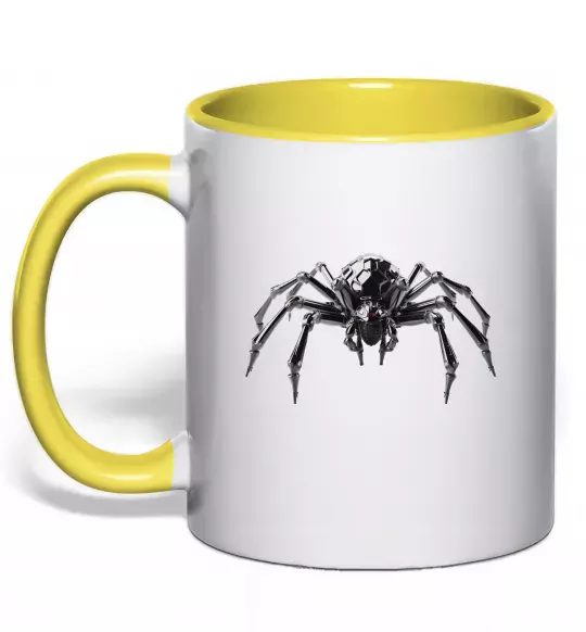 Чашка с цветной ручкой Павук робот Солнечно желтый фото