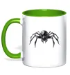Чашка с цветной ручкой Павук робот Лаймовый фото