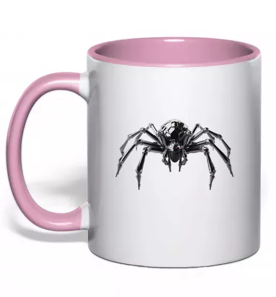 Чашка с цветной ручкой Павук робот Нежно розовый фото