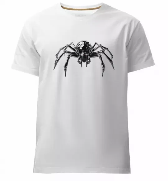 Мужская премиум футболка Павук робот Белый фото