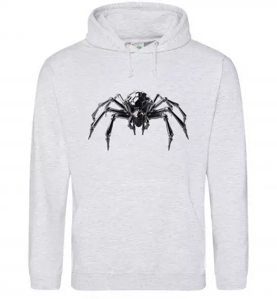 Женская толстовка (худи) Павук робот Серый меланж фото
