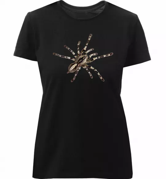 Женская премиум футболка Тарантул Черный фото