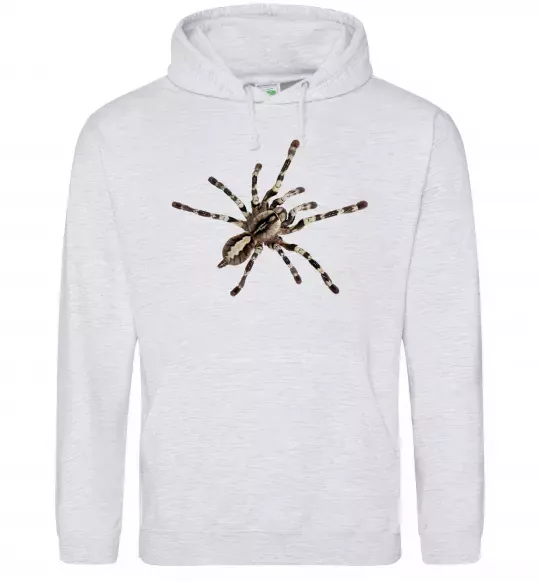 Мужская толстовка (худи) Тарантул Серый меланж фото