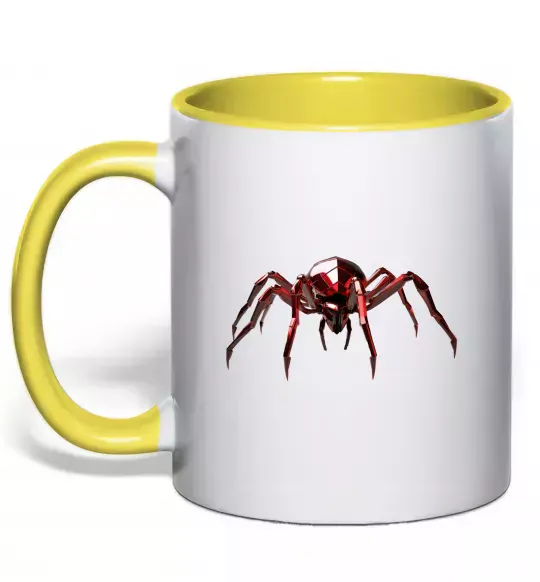 Чашка с цветной ручкой Червоний павук Солнечно желтый фото