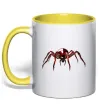 Чашка с цветной ручкой Червоний павук Солнечно желтый фото