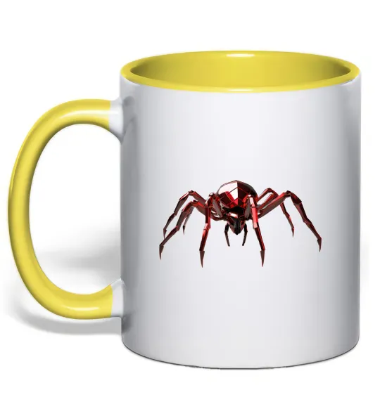 Чашка с цветной ручкой Червоний павук Лимонный фото
