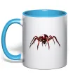Чашка с цветной ручкой Червоний павук Голубой фото