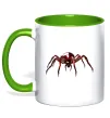 Чашка с цветной ручкой Червоний павук Зеленый фото