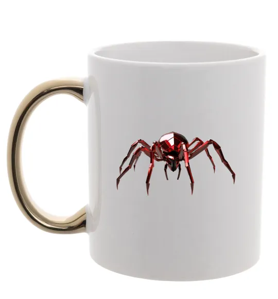 Чашка с цветной ручкой Червоний павук Золото фото