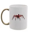 Чашка с цветной ручкой Червоний павук Золото фото