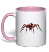 Чашка с цветной ручкой Червоний павук Нежно розовый фото