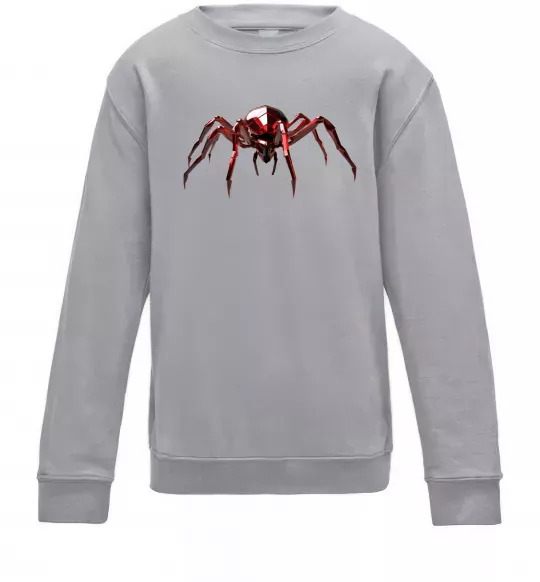 Дитячий світшот Червоний павук Сірий меланж фото