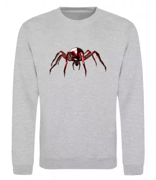Світшот Червоний павук Сірий меланж фото