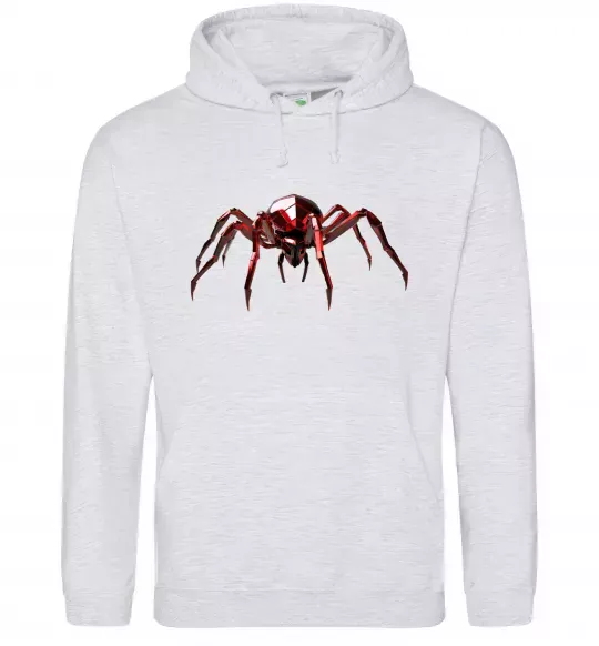 Мужская толстовка (худи) Червоний павук Серый меланж фото