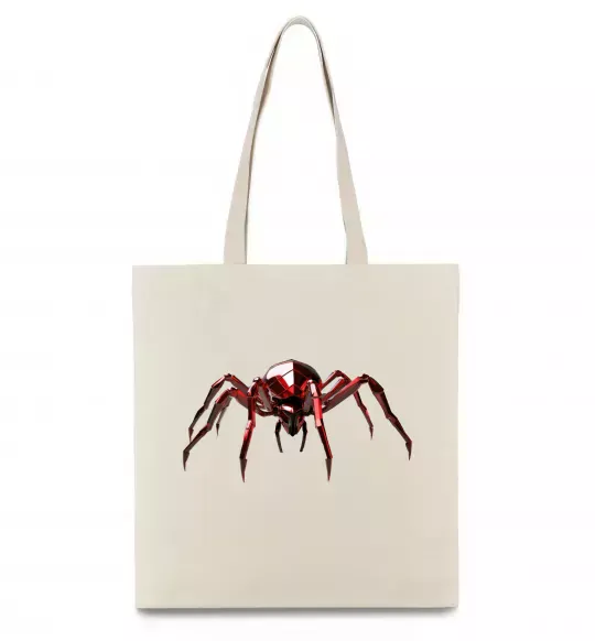 Еко-сумка Червоний павук Бежевий фото
