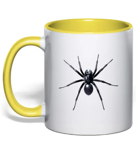 Чашка с цветной ручкой Spider Лимонный фото